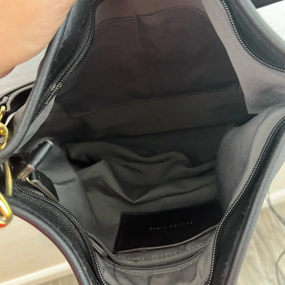 Franco Sarto Black Faux Leather Convertible Shoulder Bag
